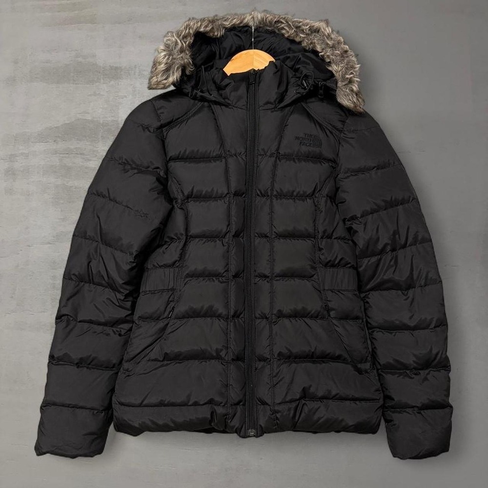 The North Face Gotham Down Jacket‎ Black Faux Fur Hood Puffer Women's Small